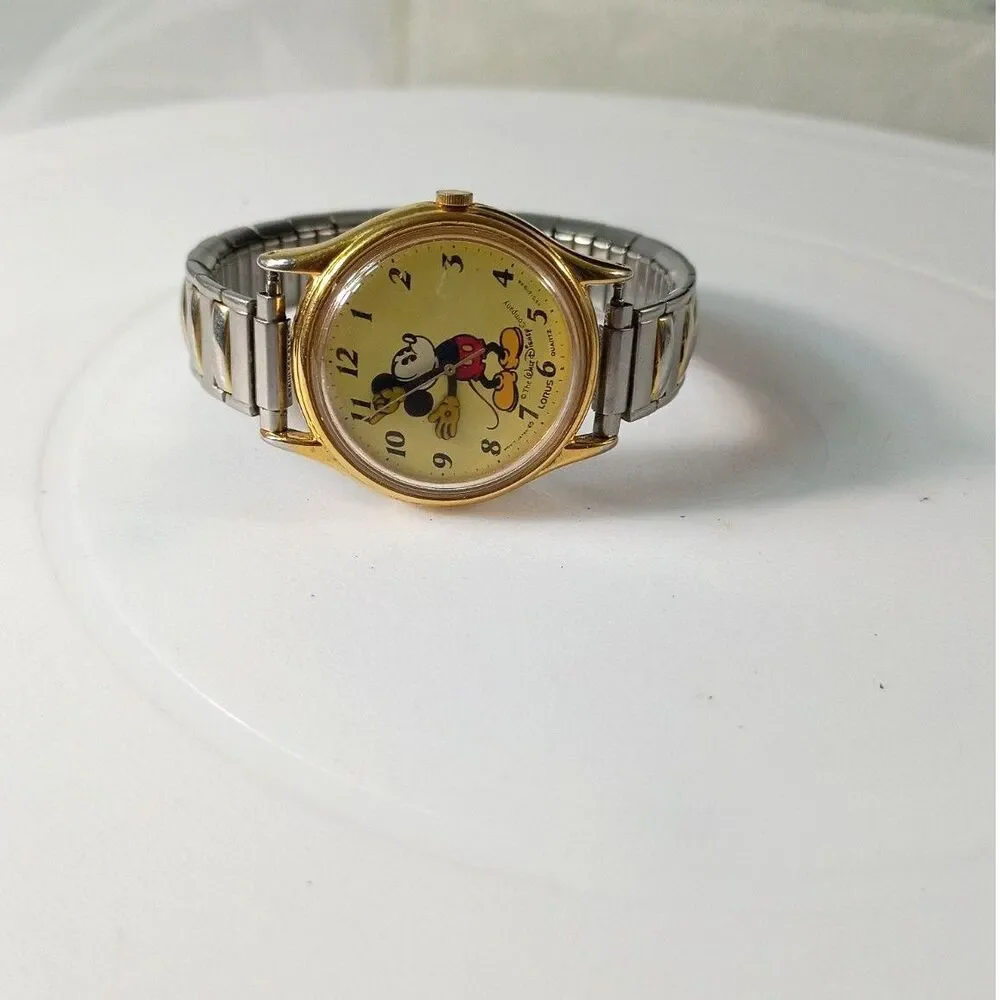 Classic Mickey Mouse Character Watch | Vintage Gold Tone Expansion Strap